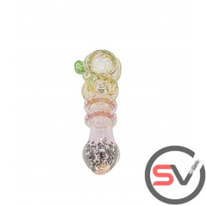 DOUBLE BOWL PINK CORAL HAND PIPE 5inch